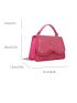 Small Flap Square Bag Studded Decor Neon Pink