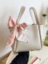 Twilly Scarf Decor Bucket Bag Double Handle