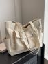 Pocket Front Shopper Bag Casual Style