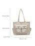 Pocket Front Shopper Bag Casual Style