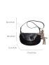 Medium Hobo Bag Letter Pattern Adjustable Strap With Bag Charm For Daily