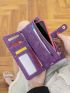 Purple Long Wallet Stitch Detail Credit Card Holder