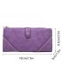 Purple Long Wallet Stitch Detail Credit Card Holder