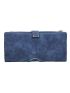 Blue Long Wallet Stitch Detail Credit Card Holder