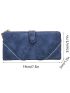 Blue Long Wallet Stitch Detail Credit Card Holder