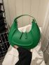 Mini Hobo Bag Fashionable Green Embossed Detail Top Handle PU For Daily Life