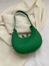 Mini Hobo Bag Fashionable Green Embossed Detail Top Handle PU For Daily Life