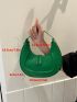 Mini Hobo Bag Fashionable Green Embossed Detail Top Handle PU For Daily Life