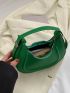 Mini Hobo Bag Fashionable Green Embossed Detail Top Handle PU For Daily Life