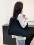 Heart Embossed Shoulder Tote Bag Oversized For Daily Life