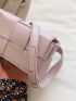 Mini Square Bag Fashionable Braided Detail Flap PU For Daily Life