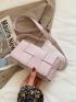 Mini Square Bag Fashionable Braided Detail Flap PU For Daily Life