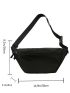 Large Fanny Pack Black With Zipper Minimalist For Daily Life