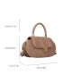 Small Square Bag Plain Metal Decor Top-Handle Flap PU For Work