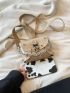 Mini Square Bag Crocodile Embossed Release Buckle Decor For Daily Life