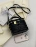 Mini Bucket Bag Crocodile Embossed Zipper PU For Daily Life