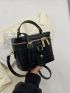 Mini Bucket Bag Crocodile Embossed Zipper PU For Daily Life