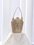 Mini Box Bag Glamorous Rhinestone Decor Chain Glitter For Party