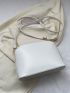 Metal Decor Dome Bag PU White