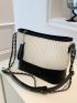 Two Tone Square Bag Fashionable Embossed Detail Chain PU For Daily Life