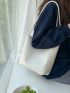 White Square Bag With Inner Pouch Elegant PU For Daily Life