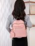 Zip Front Classic Backpack With Coin Purse For Daily Life