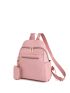 Zip Front Classic Backpack With Coin Purse For Daily Life