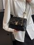 Rabbit Quilted Square Bag Flap Chain Strap