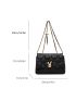 Rabbit Quilted Square Bag Flap Chain Strap