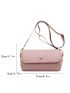 Small Flap Bucket Bag Minimalist Pink PU