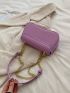 Mini Flap Crossbody Bag Geometric Embossed Turn Lock PU