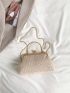 Small Straw Bag Kiss Lock Chain Strap