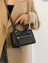 Mini Square Bag Crocodile Embossed Zip Front