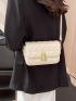 Small Quilted Flap Square Bag Turn Lock PU