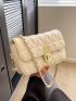 Small Quilted Flap Square Bag Turn Lock PU