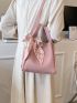 Twilly Scarf Decor Bucket Bag Medium Pink