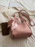 Twilly Scarf Decor Bucket Bag Medium Pink