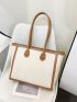 Minimalist Shoulder Tote Bag Double Handle Two Tone