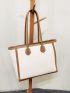 Minimalist Shoulder Tote Bag Double Handle Two Tone