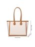 Minimalist Shoulder Tote Bag Double Handle Two Tone