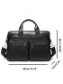 Genuine Leather Men Briefcase Double Handle