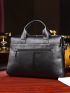 Genuine Leather Men Briefcase Double Handle