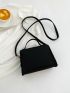 Crocodile Embossed Square Bag Minimalist Black