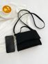 Crocodile Embossed Square Bag Minimalist Black