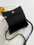 Crocodile Embossed Square Bag Minimalist Black