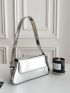 Metallic Baguette Bag Medium Silver Funky