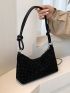 Studded Decor Hobo Bag Black Medium Punk