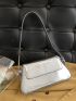 Metallic Baguette Bag Medium Silver Funky