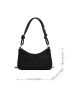 Studded Decor Hobo Bag Black Medium Punk