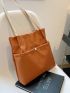 Medium Square Bag Brown Pocket Front For Daily